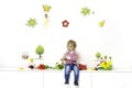 Little boy in spring arrangement Royalty Free Stock Photo
