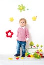 Little boy in spring arrangement Royalty Free Stock Photo