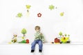 Little boy in spring arrangement Royalty Free Stock Photo