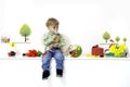 Little boy in spring Royalty Free Stock Photo