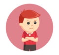 Little boy standing with angry face Royalty Free Stock Photo