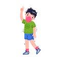 Little Boy Standing Blowing Bubble Gum Vector Illustration Royalty Free Stock Photo