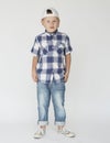 Little Boy Standing Cheerful Concept