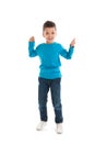 Little boy standing in studio Royalty Free Stock Photo