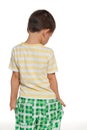 Little boy stands back Royalty Free Stock Photo