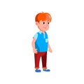 little boy staying in line for take food in school canteen cartoon vector