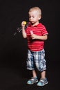 Little boy in the studio Royalty Free Stock Photo