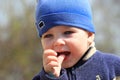 Little boy sucking his thumb Royalty Free Stock Photo