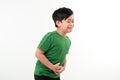 Little boy suffering from stomach pain Royalty Free Stock Photo