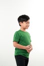 Little boy suffering from stomach pain Royalty Free Stock Photo