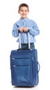 Little boy with suitcase Royalty Free Stock Photo