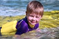 Little boy in swimming pool Royalty Free Stock Photo