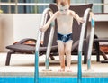 Little boy in the swimming pool Royalty Free Stock Photo