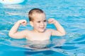 Little boy at swimming pool