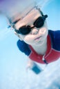 Little boy swimming underwater Royalty Free Stock Photo