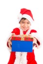 Little boy taking giving present on christmas time