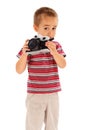 Little boy taking photos Royalty Free Stock Photo