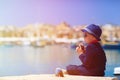 Little boy taking photos while travel in Europe, Malta Royalty Free Stock Photo