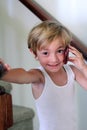 Little boy talking on the phone Royalty Free Stock Photo