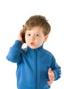 Little boy talking on the phone Royalty Free Stock Photo