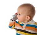 Little boy talking on phone Royalty Free Stock Photo