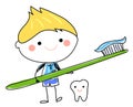 Little boy and toothbrush