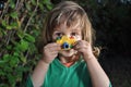 Little boy with toy camera Royalty Free Stock Photo