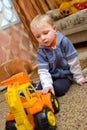 Little boy with toy truck Royalty Free Stock Photo