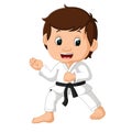 Little boy training karate Royalty Free Stock Photo