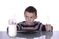 Little Boy Waiting for Dinner Royalty Free Stock Photo