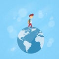 Little Boy Walk on Globe World Map Concept Travel Royalty Free Stock Photo