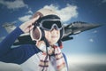 Little boy want to be a pilot Royalty Free Stock Photo