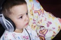 Little boy watching cartoons before bedtime Royalty Free Stock Photo