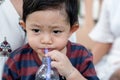 Little boy water drinking Royalty Free Stock Photo