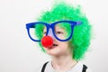 Little boy wearing clown object for carnival Royalty Free Stock Photo
