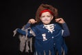 Little boy wearing pirate costume. Halloween