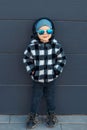 Little boy 2-3 years old enjoying his favorite music in headphones Royalty Free Stock Photo