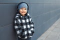 Little boy 2-3 years old enjoying his favorite music in headphones Royalty Free Stock Photo