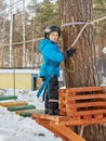 Little boy mountaineering