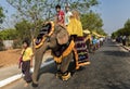 Little boys dressed up like princess and going around Pagodas during Novication ceremony, Myanmar