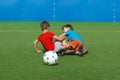 Little boys fault on soccer field