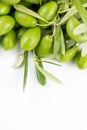 Little branch of green olives isolated Royalty Free Stock Photo