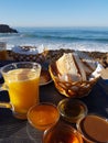 A little breakfast in front of the ocean