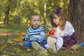 The little brother and sister love to spend time together Royalty Free Stock Photo