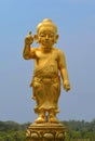 The little Buddha golden statue at Lumbini, Nepal Royalty Free Stock Photo