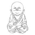 little Buddha rejoices and meditates