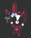 little bunny print vector art Royalty Free Stock Photo