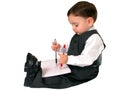 Little Business Man Series: Ambidextrous Royalty Free Stock Photo