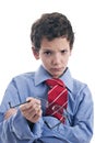 Little businessman angry