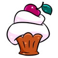 Little cake cherry cooking food cartoon illustration